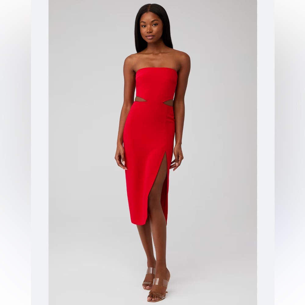 Amanda Uprichard Red Strapless Dress